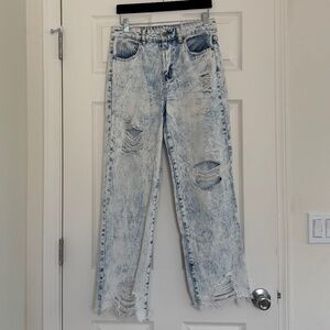Almost Famous Jeans High Waist Acid Wash Distressed Women's Size 9